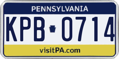 PA license plate KPB0714