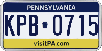 PA license plate KPB0715