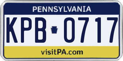 PA license plate KPB0717