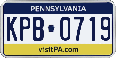 PA license plate KPB0719