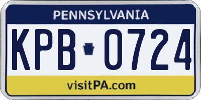 PA license plate KPB0724