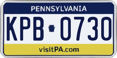 PA license plate KPB0730