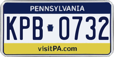 PA license plate KPB0732