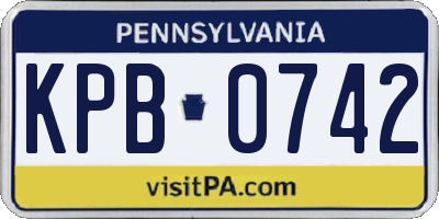 PA license plate KPB0742