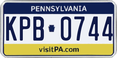 PA license plate KPB0744