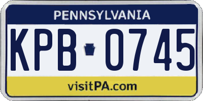 PA license plate KPB0745