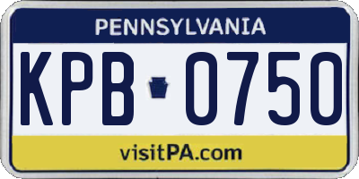 PA license plate KPB0750