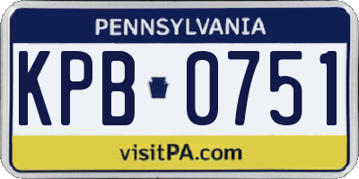 PA license plate KPB0751
