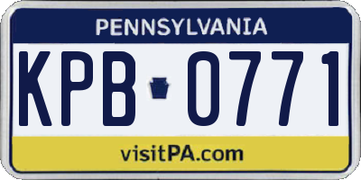 PA license plate KPB0771