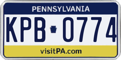 PA license plate KPB0774