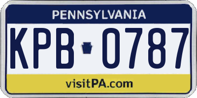 PA license plate KPB0787