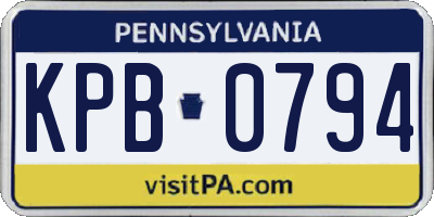 PA license plate KPB0794