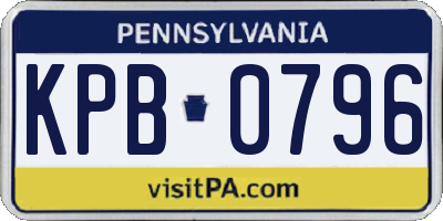 PA license plate KPB0796