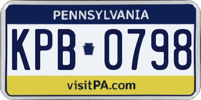 PA license plate KPB0798