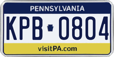 PA license plate KPB0804