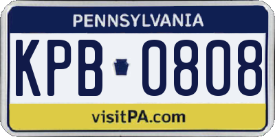 PA license plate KPB0808