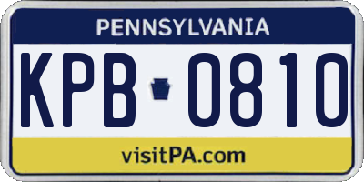PA license plate KPB0810