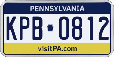PA license plate KPB0812