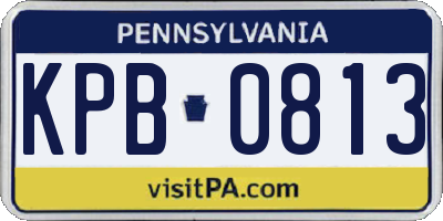 PA license plate KPB0813