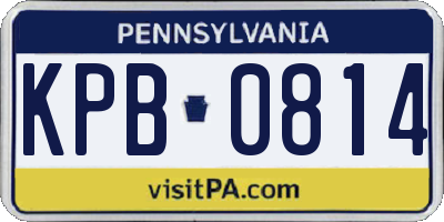 PA license plate KPB0814