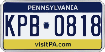 PA license plate KPB0818