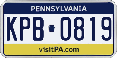 PA license plate KPB0819
