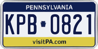 PA license plate KPB0821