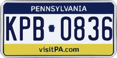 PA license plate KPB0836