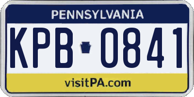 PA license plate KPB0841