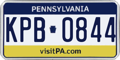 PA license plate KPB0844