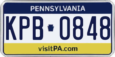 PA license plate KPB0848