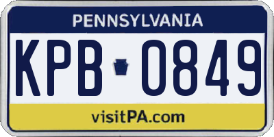 PA license plate KPB0849