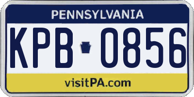 PA license plate KPB0856