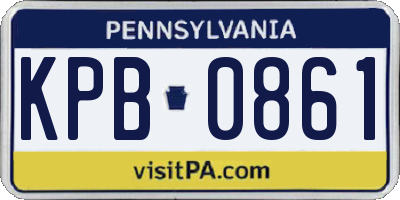 PA license plate KPB0861