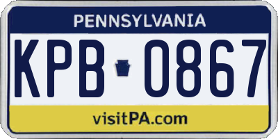 PA license plate KPB0867
