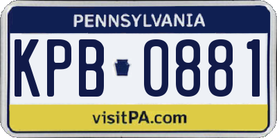 PA license plate KPB0881