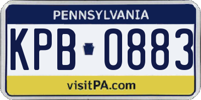 PA license plate KPB0883