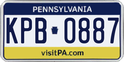 PA license plate KPB0887