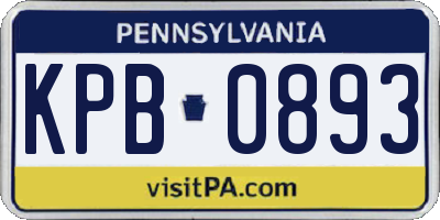 PA license plate KPB0893