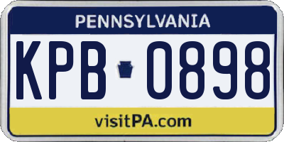 PA license plate KPB0898