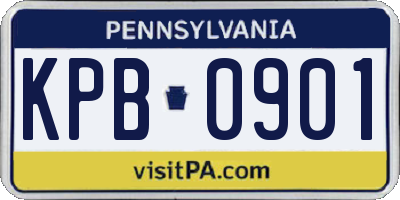 PA license plate KPB0901