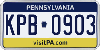 PA license plate KPB0903