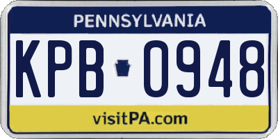 PA license plate KPB0948