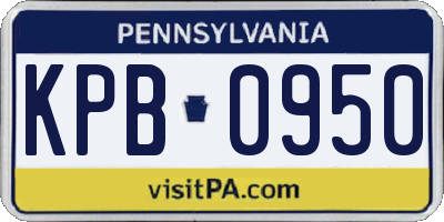 PA license plate KPB0950