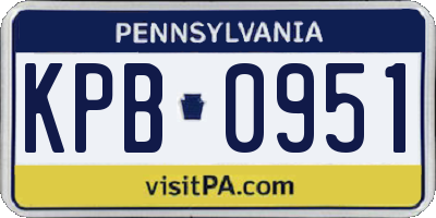 PA license plate KPB0951