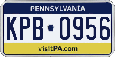 PA license plate KPB0956