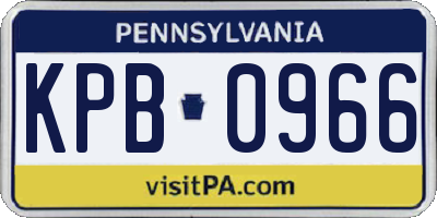 PA license plate KPB0966