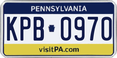 PA license plate KPB0970