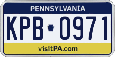 PA license plate KPB0971