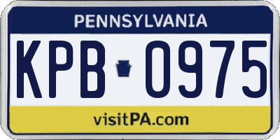 PA license plate KPB0975